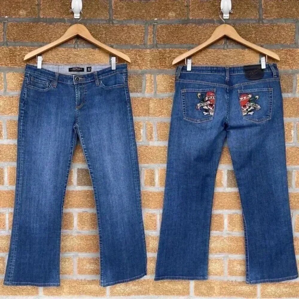 ED HARDY "LOVE KILLS SLOWLY" JEANS 32